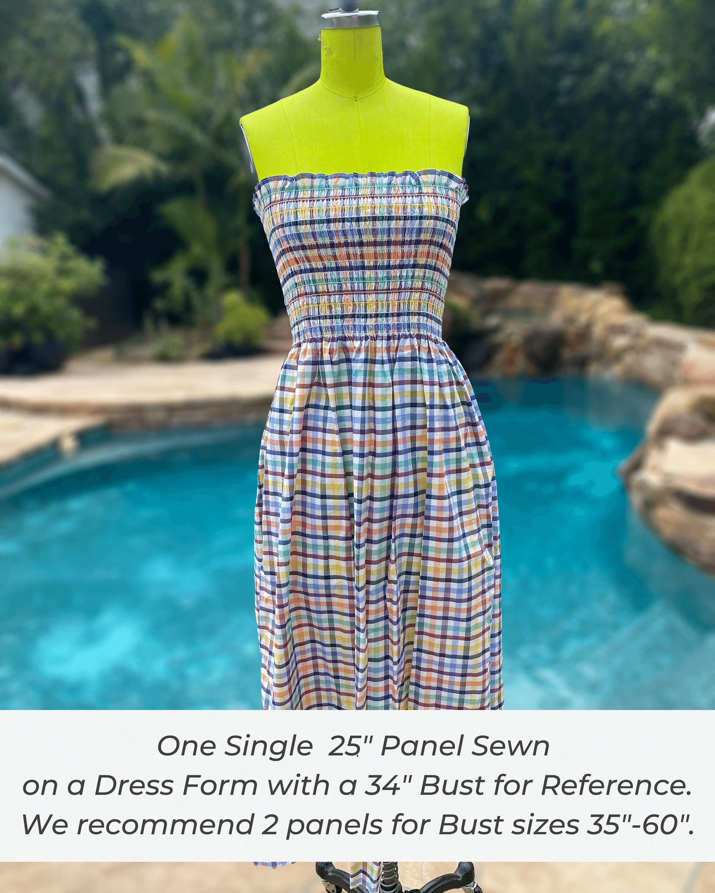 Pre Smocked Shirred Dark Denim Fabric With Elastic Shirring Etsy