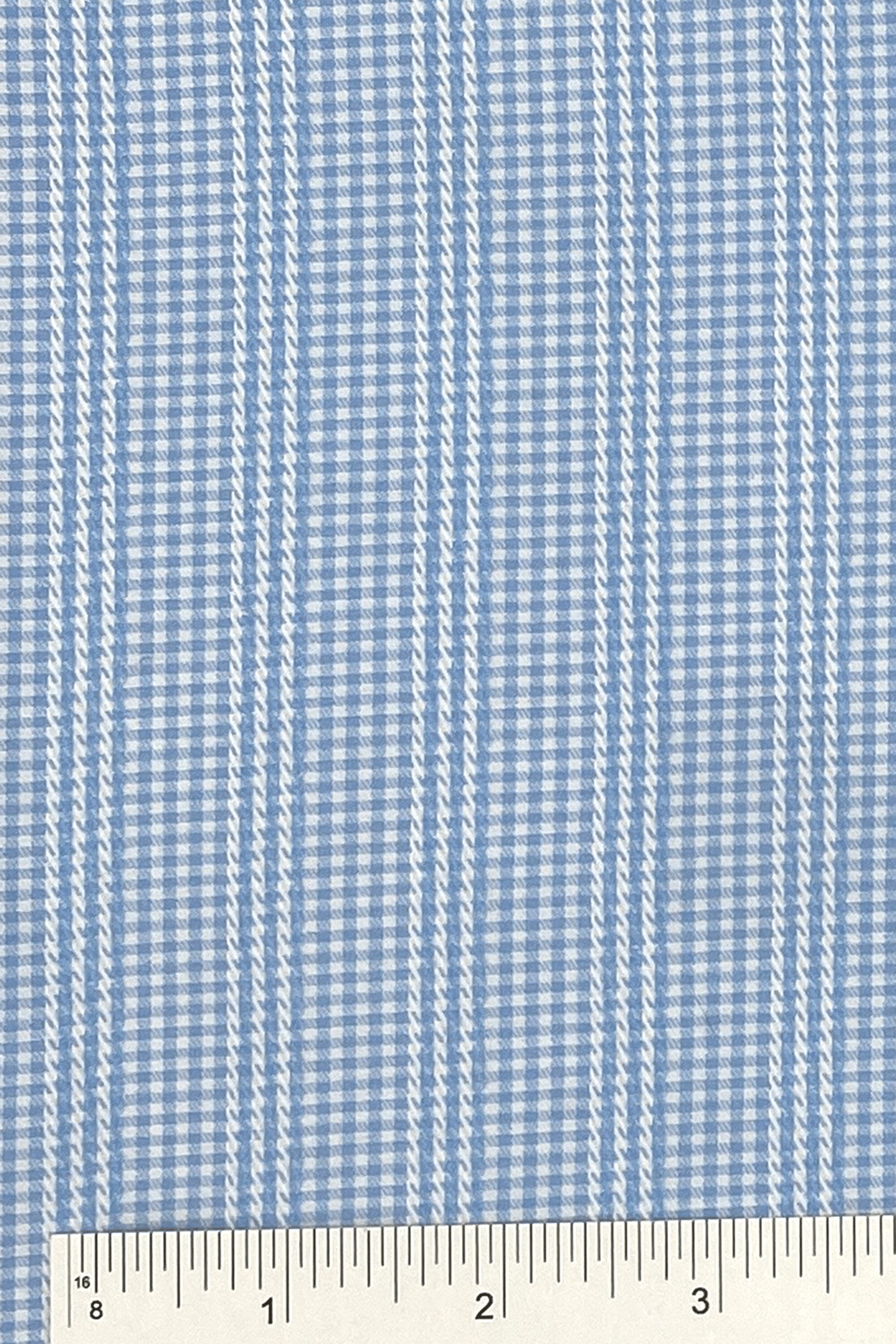 Light Blue Gingham Check Fabric With Dobby Stripe Yarn Dye Etsy