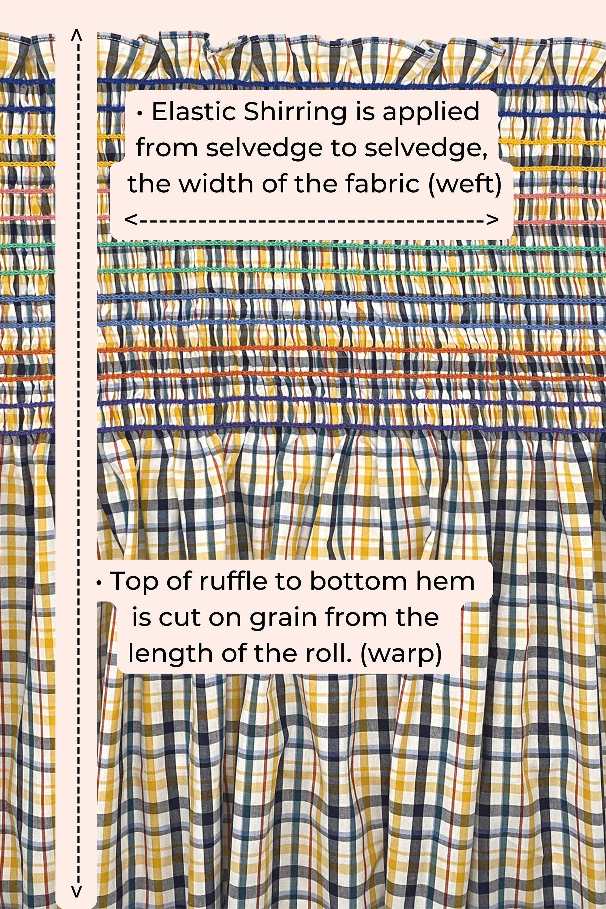 Presmocked Shirred Fabric Panel 20 w X 42l Etsy