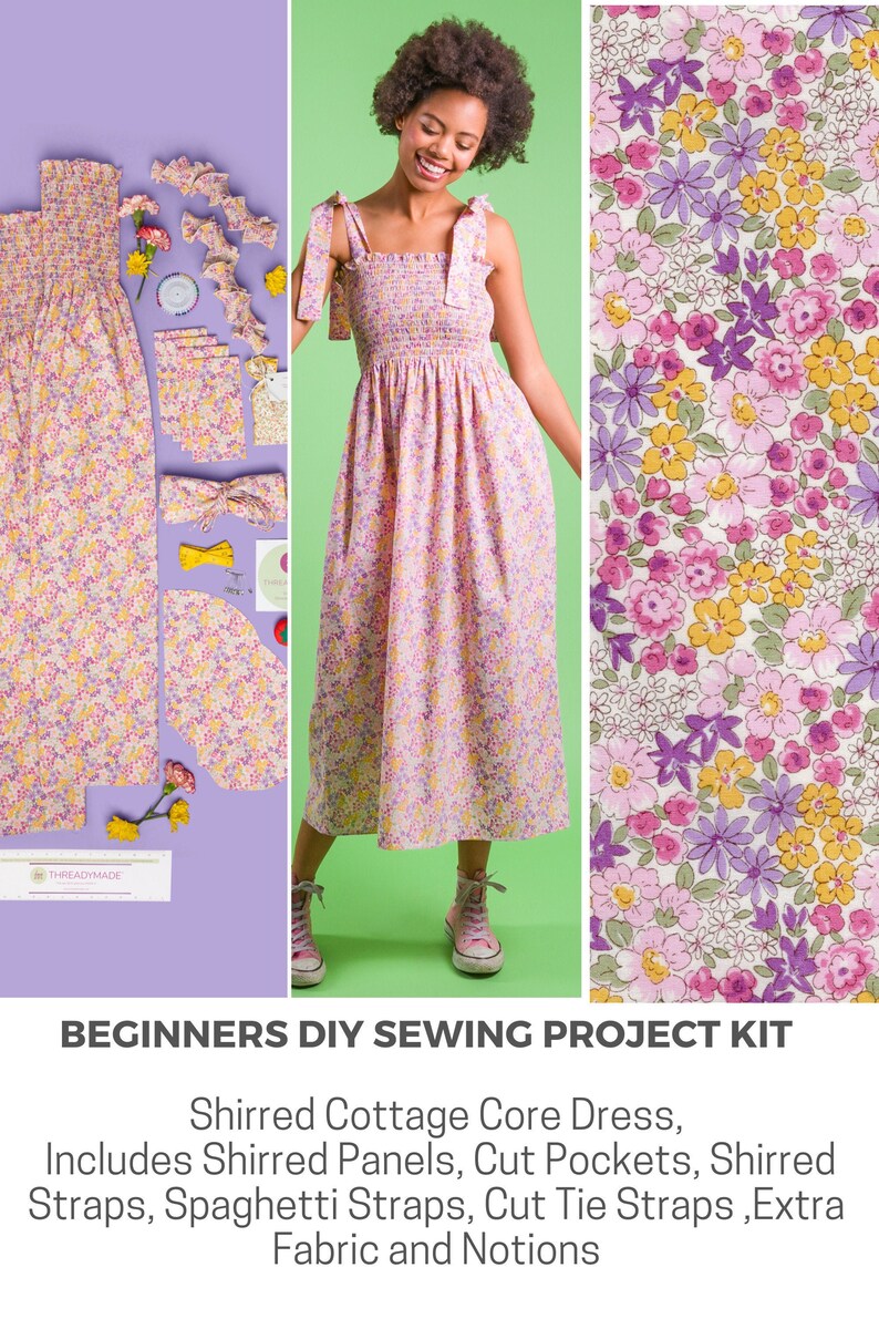 Beginner's DIY Sewing Project Kit Includes Shirred Etsy