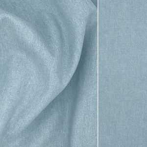 Bleach Indigo Wash Denim Fabric, Light Blue 100% Cotton 6.5 oz 56"W for Sewing, Production Surplus Fabric