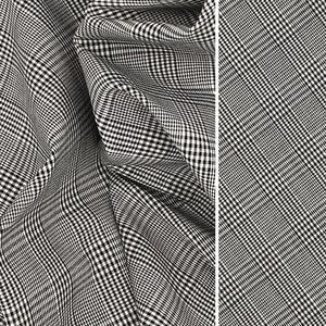 Black Glen Plaid Shirting, Prince of Wales Pure Cotton Fabric for Sewing Apparel Home Craft Quilt Sold By the 1/2 Yard Continuous zdjęcie 1