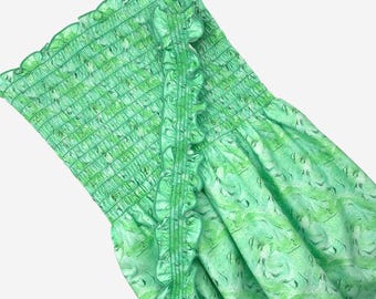 Smocked Green Watercolor Rayon Fabric for Beach Dresses & Resort Wear | 50&quot; Wide Lightweight Material