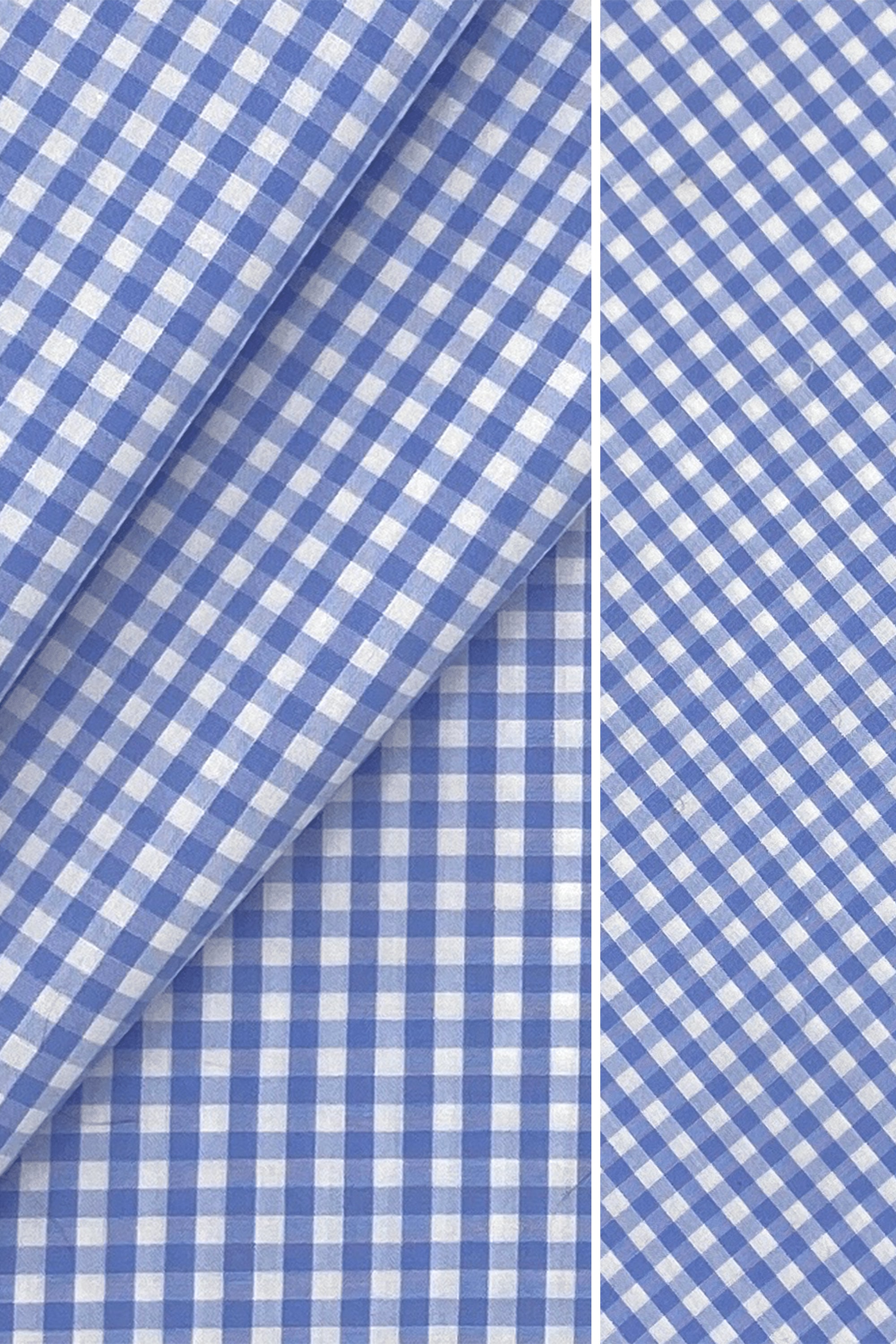 Light Blue White Gingham Fabric Blue Check Shirting Yarn Dye - Etsy