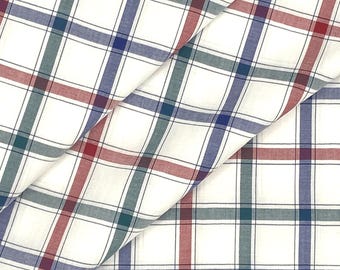 Tela de algodón a cuadros azul y negro: retales teñidos para prendas de vestir, manualidades y decoración del hogar.