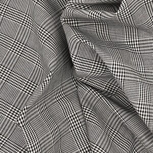 Black Glen Plaid Shirting, Prince of Wales Pure Cotton Fabric for Sewing Apparel Home Craft Quilt Sold By the 1/2 Yard Continuous zdjęcie 2