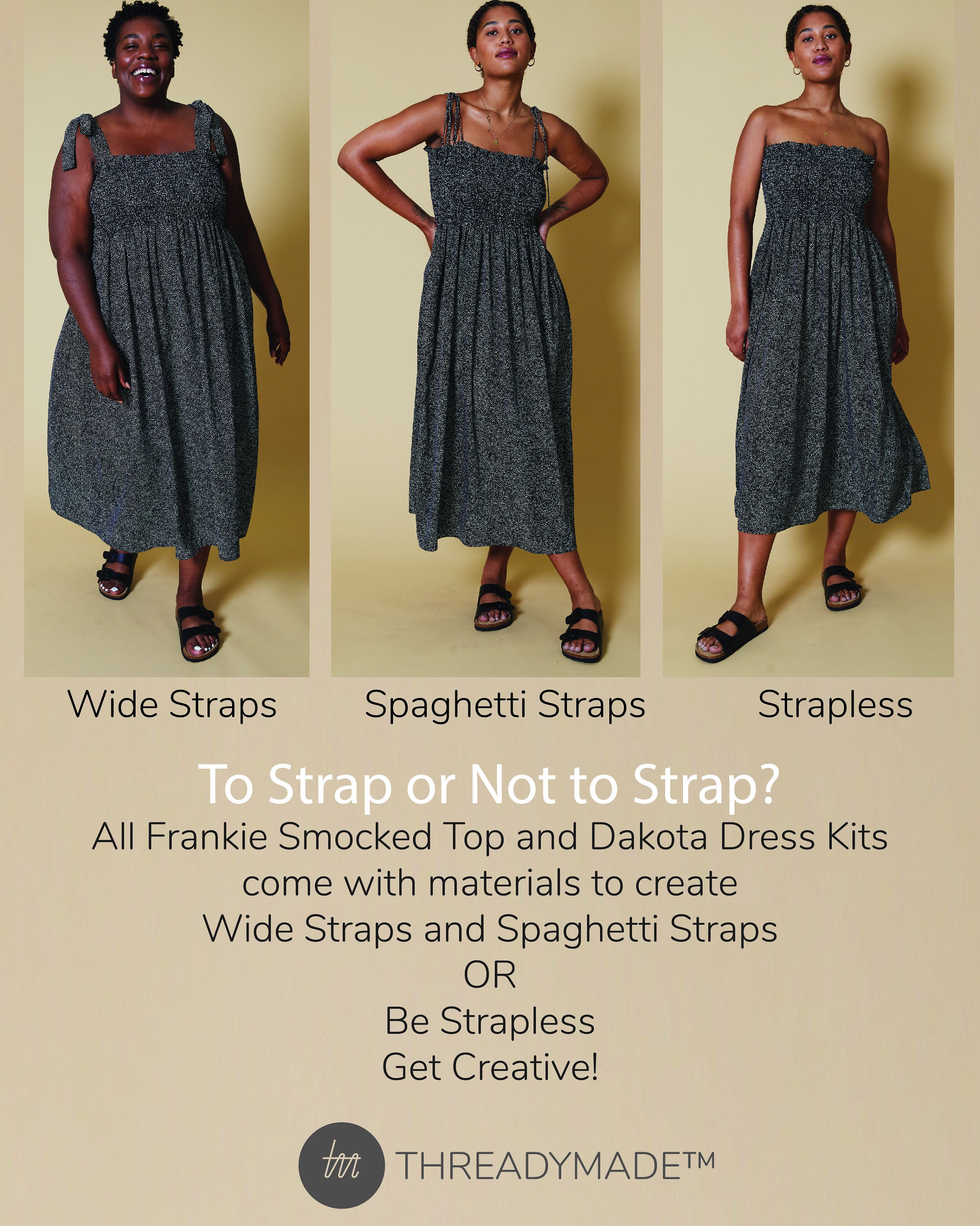 Smocking Dress Kit, Rainbow Check Shirred Sundress, Easy to Smocking Dress Kit, Rainbow Check Shirred Sundress, Easy to