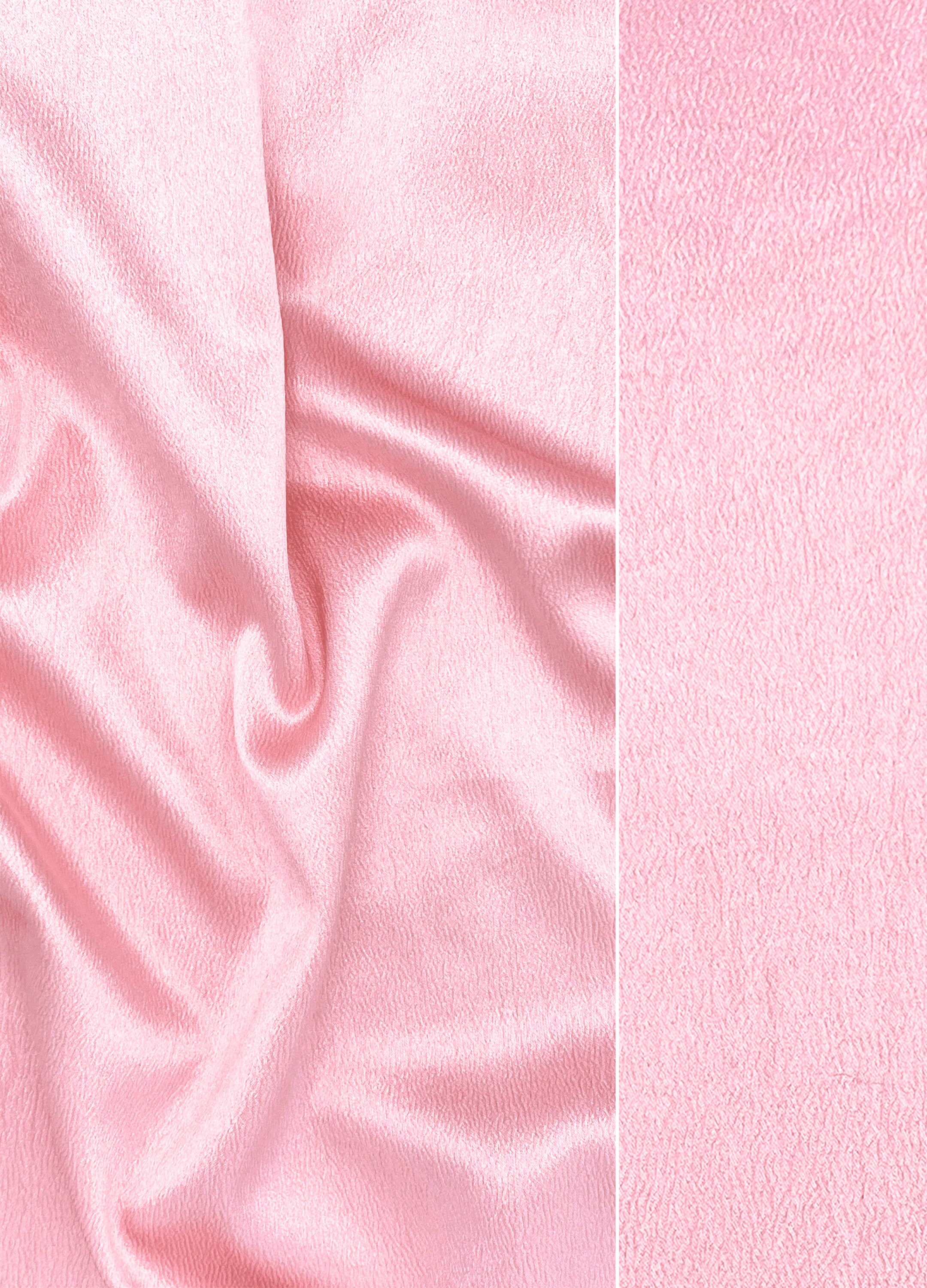 Powder Pink stretch crepe fabric, 2 way stretch pebble crepe