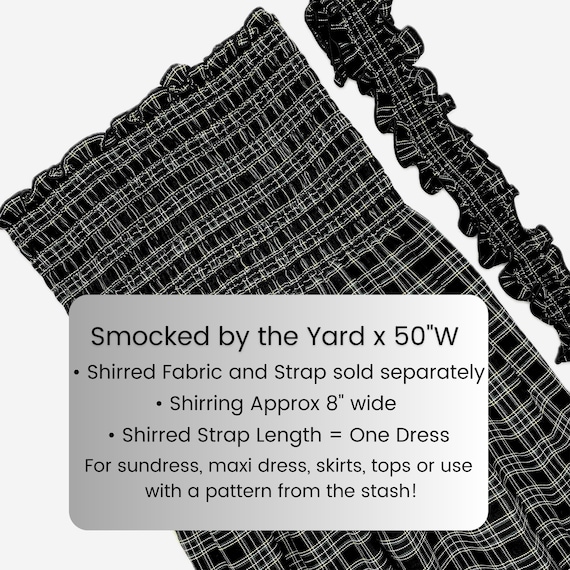 smocked fabric for dresses Cotton Fabric: Shirred Black White Plaid Material DIY (50 inch wide) this fabric is appropriate for sewing tube sundresses Girls Yellow Blue Floral Cotton