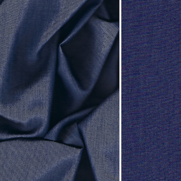 Dark Denim Twill, Very Fine Soft Cotton Rayon Fabric for Dress Shirt Skirt Home Decor Craft , Designer Deadstock |  Sold by the 1/2 Yard
