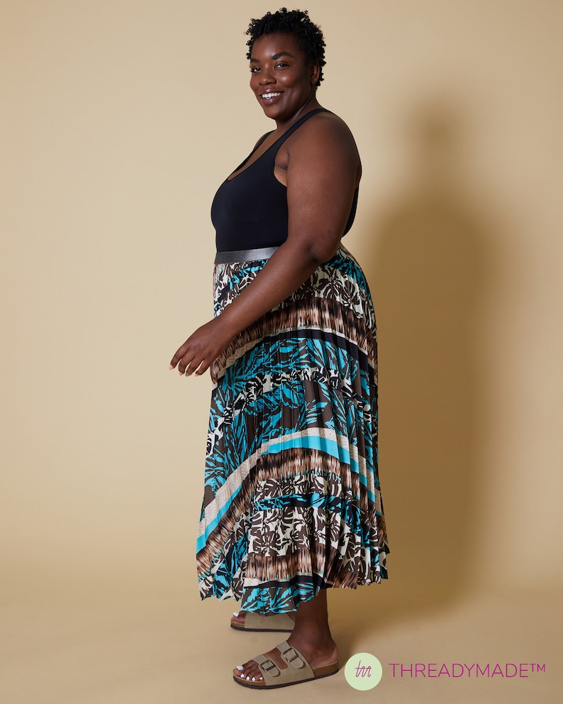 Tropical Beach Skirt Easy to Sew Kit Pleated Skirt Project Pleated Circle Skirt DIY Midi Skirt Beginners Sewing Plus Size Patterns
