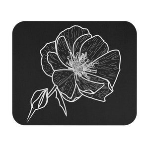 Muismat, bloem, kantoorcadeau, handgetekende bloemenafbeelding, computeraccessoires
