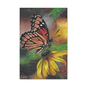 Canvas Print, Monarch Butterfly, Wall Art, Nurture Art, Wall decor, Acrylic Painting