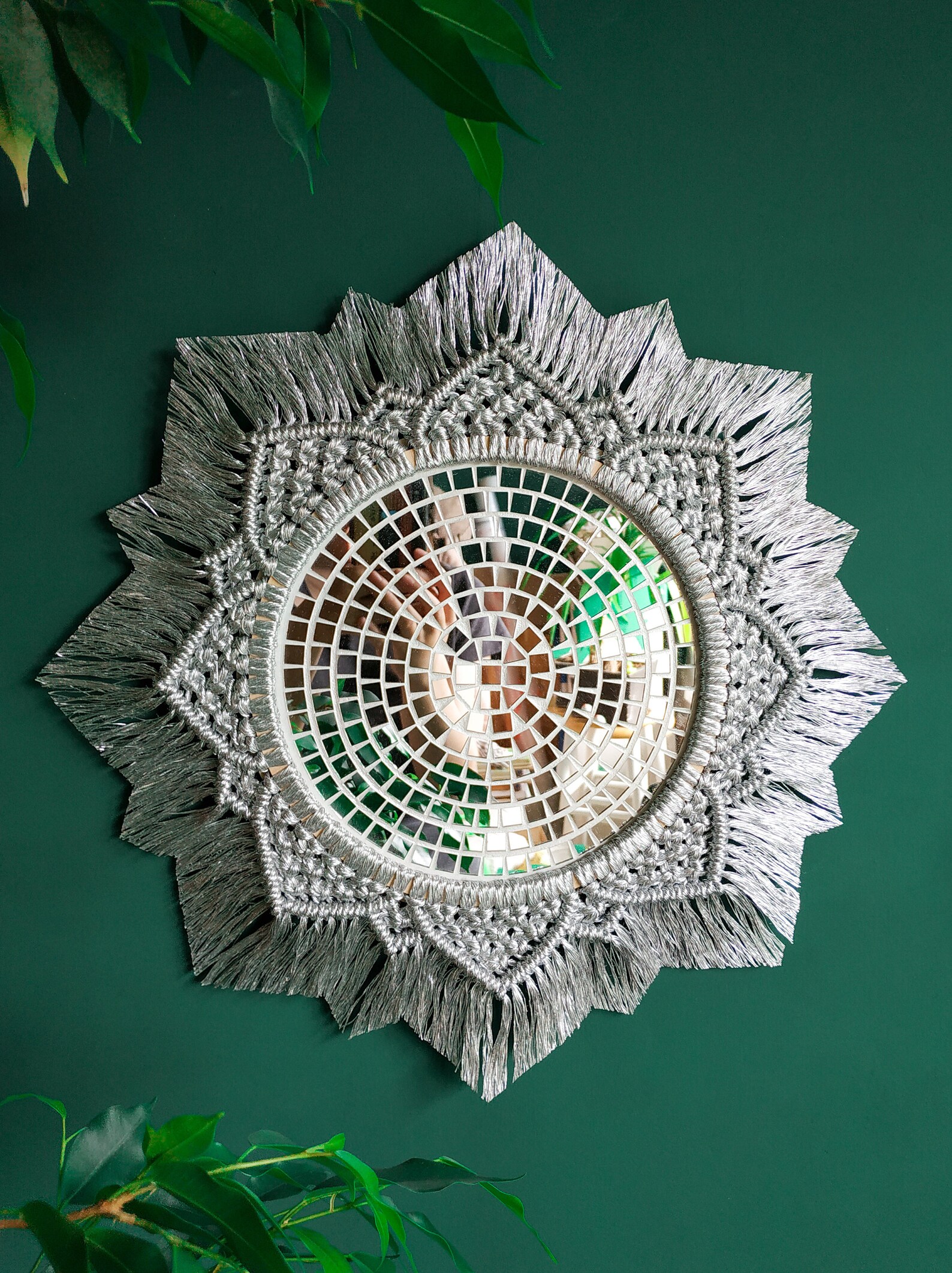 Macrame Mirror. Macrame Sun. Bohemian Mirror. Macrame Circle. Etsy