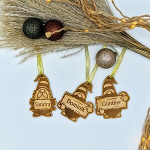 Étiquettes cadeaux Elfes avec nom - Cartes de visite Place Card Pendentif