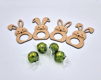 Personalisierte Osterhasen Osterdekoration Osterkugeln Hase mit Schokolade 4er Set