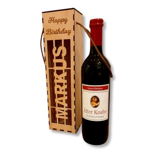 Wine box with name gift packaging personalized for wine lovers
