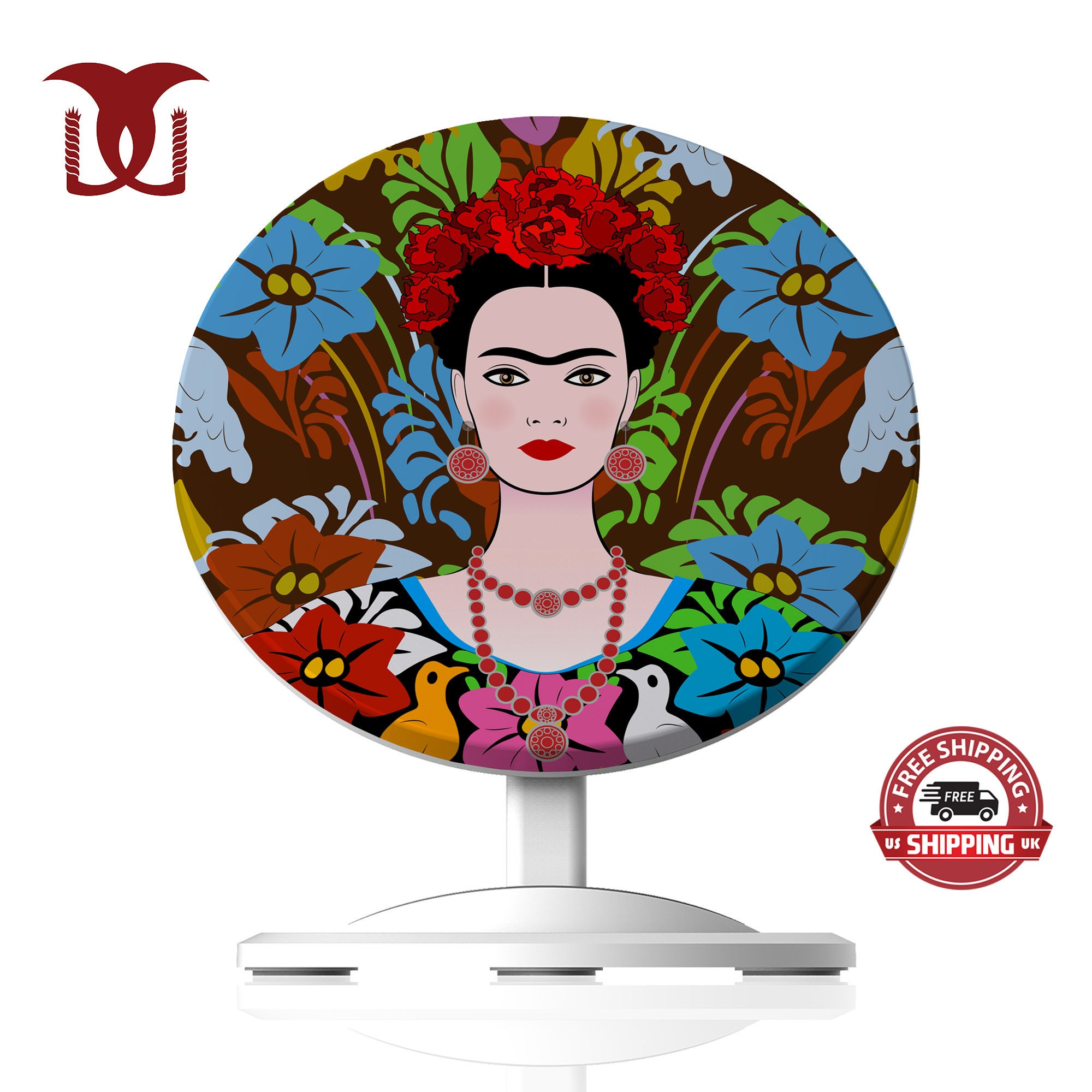 Wireless Charger Dock in the Likeness of Frida Kahlo Fauna Etsy