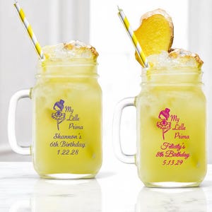 Personalized 24 pieces Printed Glass Mason Jar w/ Handle Large Prima Ballerin Birthday Favor Ideas DESIGN-MG4Y Birthday Party Favors