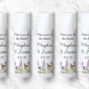 Personalized 10 Pieces Our Love is the Balm Stickers Lip Balm Tube Cylinder Favors, Wedding  Favors, Wedding Favors MG592B