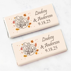 Personalized 12 Pcs Fall in Love Hershey Chocolate Bar Wedding Favors Fall Autumn Hershey Chocolate Favors MG17 Assembled