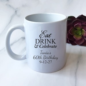 Personalized 12 Pieces Birthday Adult Printed Mug Coffee Favors DESIGN-MG215 Birthday Coffee White Mug Favors