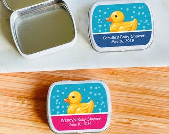 Personalized 8 Pieces Duck Baby Shower Mint Tins, Baby Shower Favors Mint Tin Container Favors : Empty