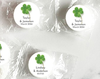 Personalized 24 Pieces Irish Shamrock Saver with Candies, Irish Shamrock Favors (MG839) -Assembled