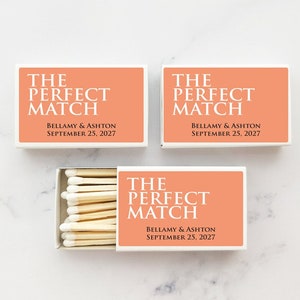 Wedding Bulk Matches Favors, 50 PCS The Perfect Match Personalized Wedding Matches Favors, Wedding Party Matchbox Favors MG57-C