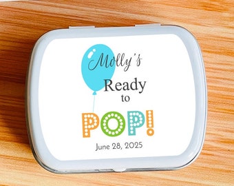 Personalized 8 Pieces Ready to Pop Baby Shower Mint Tins, Baby Shower Favors Mint Tin Container Favors : Empty  Mint Tin Container MG38-J