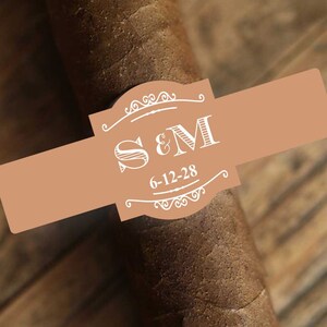 Personalized 15 Pcs Monogram Wedding Design Cigar Band Labels Favors, Labels for Cigars Favors , Wedding, Labels Only
