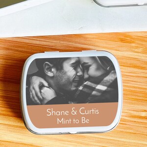 Personalized 12 Pieces Photo Mint Tins, Bachelorette Party, Wedding Favors Mint Tin Container Favors : Empty