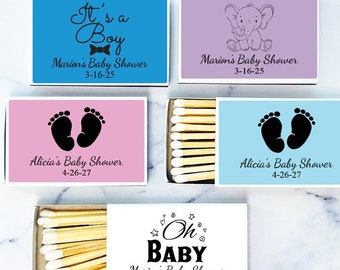 Personalized 50 Pieces Matches Baby Shower Favors, Baby Favors, DESIGN-MG33 Personalized Match Box Baby Shower Party Favors