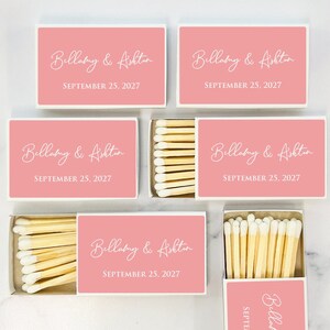 Wedding Bulk Matches Favors, 50 PCS Personalized Wedding Matches Favors, Wedding Matchbox Favors MG57-A