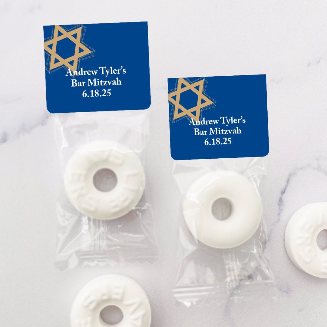 Personalized 24 Pieces Bar Mitzvah Life Saver With Candies, Bar Mitzvah