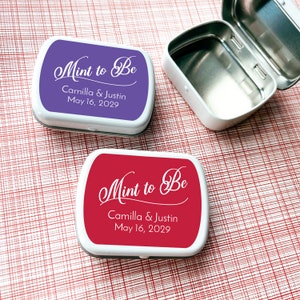 Personalized 8 Pcs Mint to Be Wedding White Mint Tin Containers with Labels Favors, Wedding Empty Mint Tin Favors