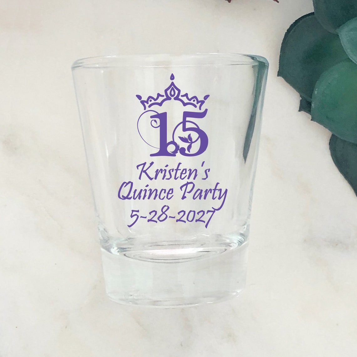 Personalized 24 pieces Printed Shot Glass Favors Mis Quince Etsy