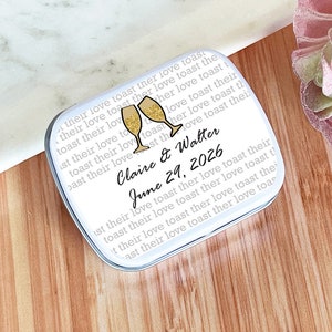 Personalized 12 Pieces Wedding Words Mint Tins Favors White Mint Tin with Labels - Party Favors Birthday Empty Tin
