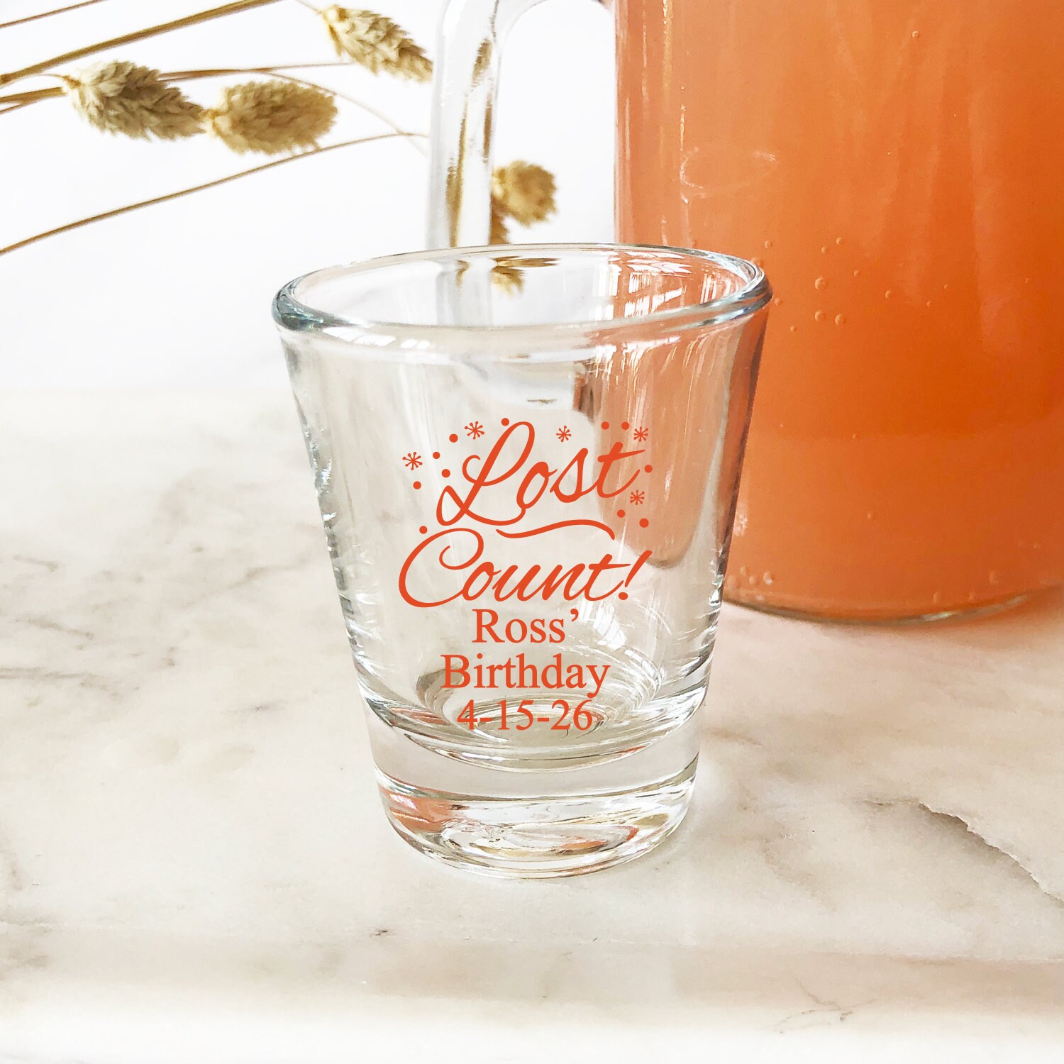 Personalized 24 pieces Printed Shot Glass Favors Lost Count Etsy