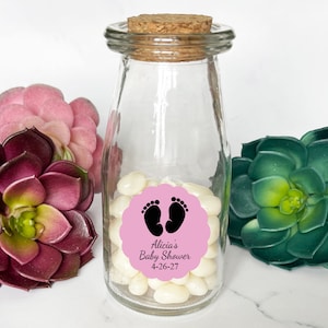 12pcs 4 x 2 Inches Small Glass Favor Jars, Milk Glass Bottles with Cork  Lid. 3.4