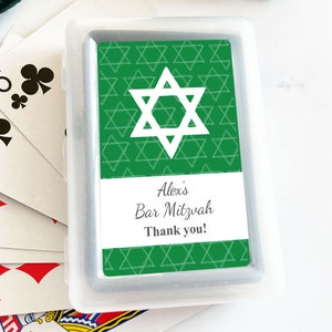 Personalized 12 PCS Bar Mitzvah Bat Mitzvah Playing Cards DESIGN-MG31 Bat Mitzvah Bat Mitzvah Favors Birthday, Playing Cards with Stickers