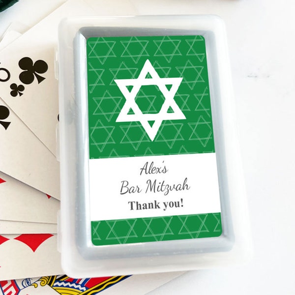 Personalized 10 PCS Bar Mitzvah Bat Mitzvah Playing Cards DESIGN-MG31 Bat Mitzvah Bat Mitzvah Favors Birthday, Playing Cards with Stickers