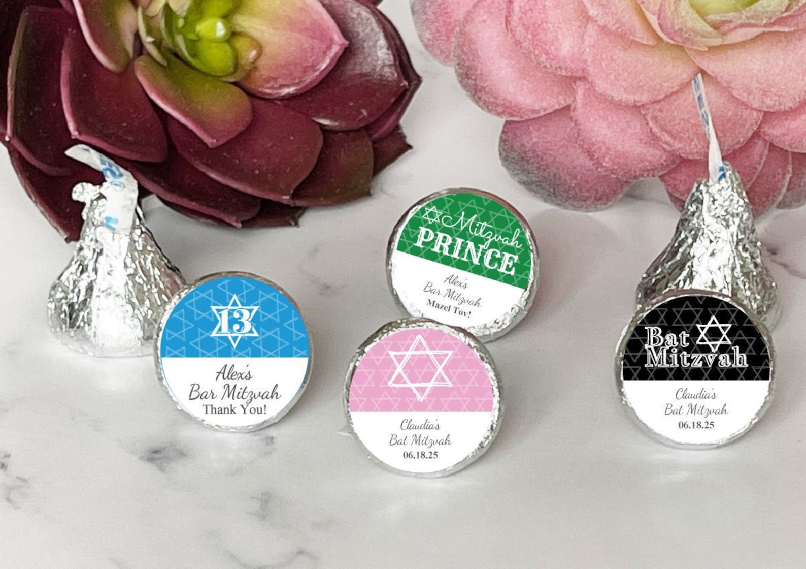 Personalized 108 Pieces Bar Mitzvah Favors or Bat Mitzvah Etsy