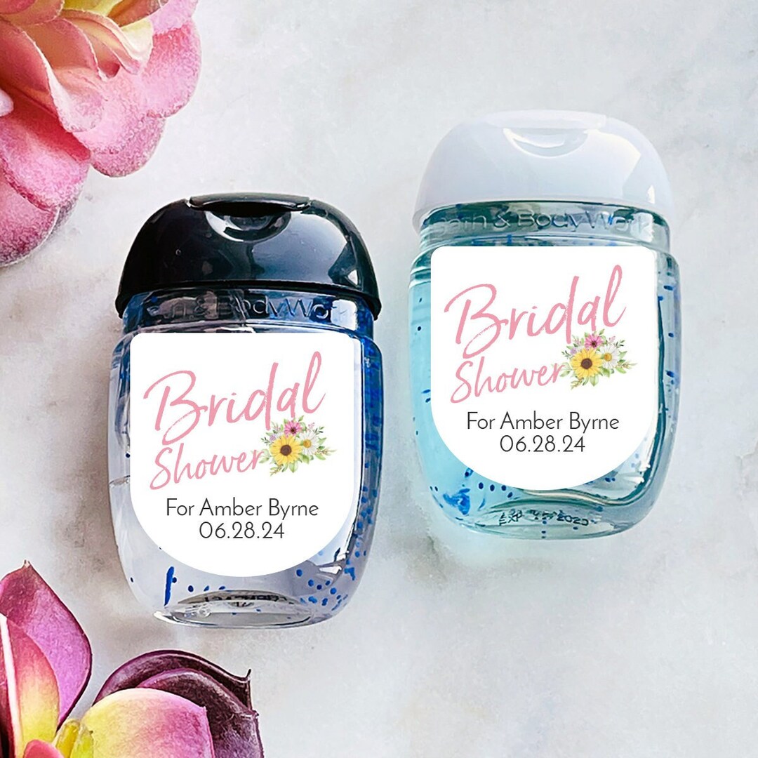 Personalized 20 Pcs Bridal Shower Sunflower Sanitizer Label Favors