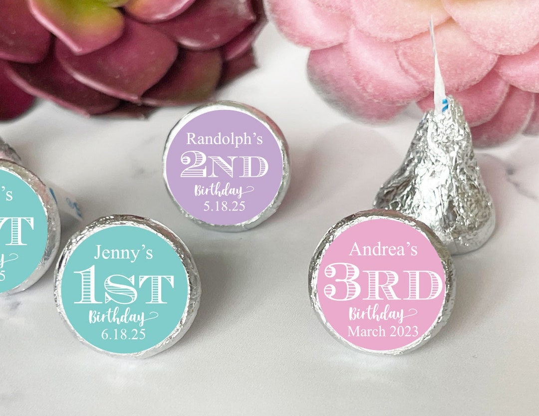 Personalized 108 Pieces Kisses Stickers Kids Birthday Number Stickers ...