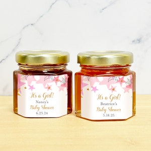 Personalized  Pink Gold Stars Honey Favors, Baby Shower Party Favors, Honey Party Favors ( MG591 )