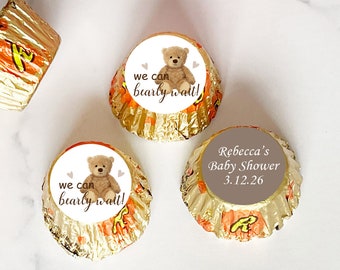 Personalized 108 Pieces We Can Bearly Wait Baby Shower Reese Stickers Only, Baby Shower Favors, Favors, Stickers ONLY ( MG41 )