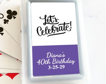 Personalized 10 Pieces Birthday Party Playing Cards with Labels Favors, Birthday Party Playing Cards Favors MG215-T Playing Cards Favors