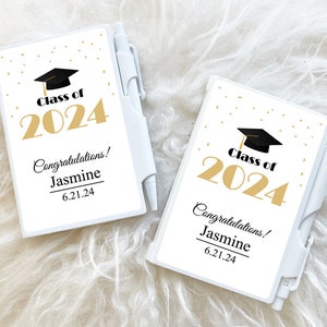 Personalized 12 Pcs Class of 2022 Graduation  Notebook Favors, Graduation  Favors Notebook w/ Stickers, Graduation   Favors (MG823)
