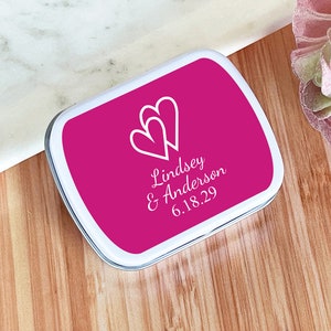 Personalized 8 Pcs Wedding White Mint Tin Containers with Labels Favors, Wedding Empty Mint Tin Favors MG27-J Wedding Favors